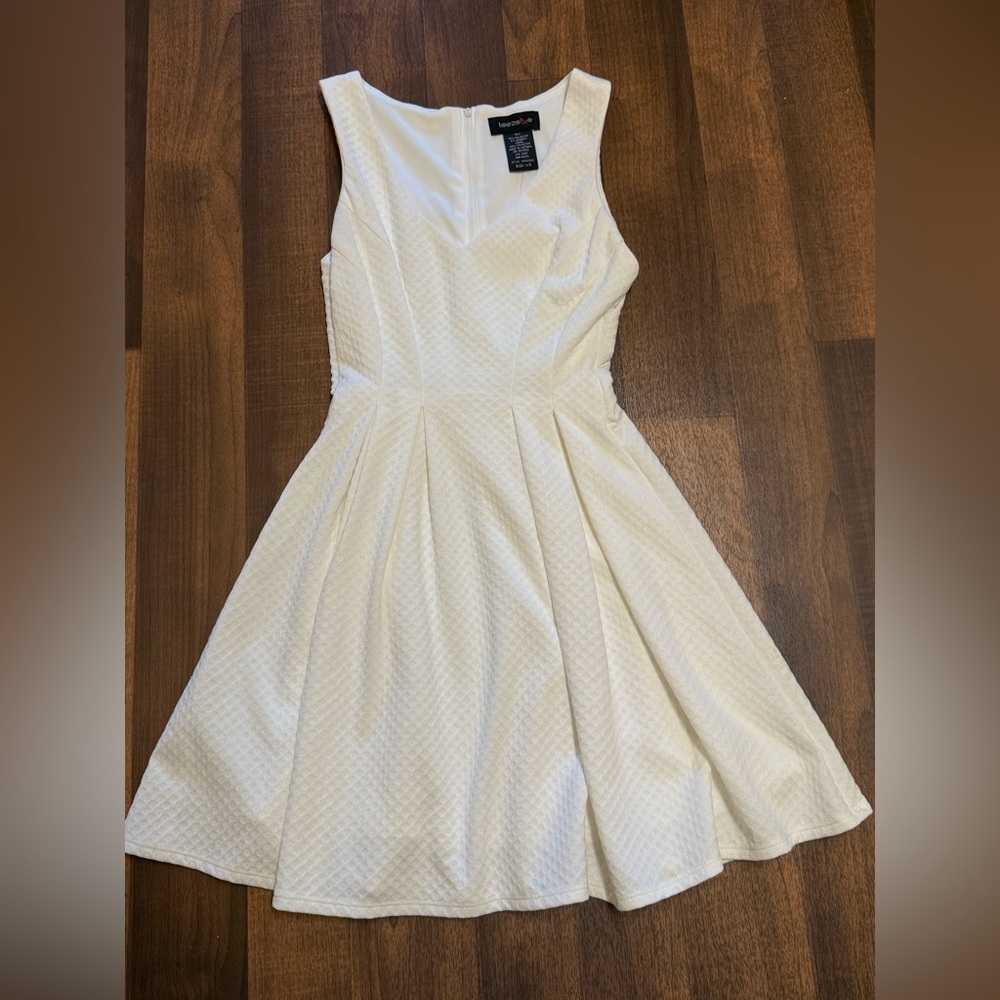 Teeze Me White Pleated Halter Mini Dress